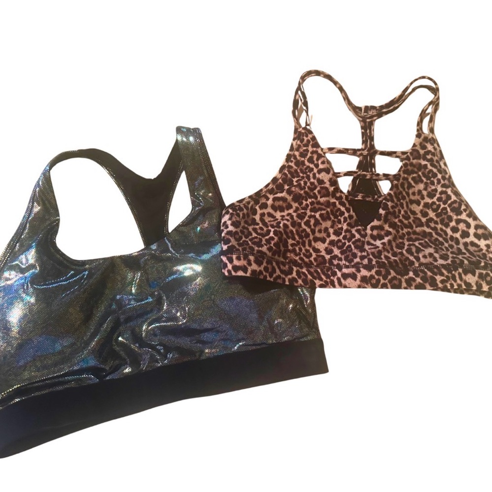 (Lot 2) ZYIA Sports Bras Leopard and Silvery Shimmer size XXL